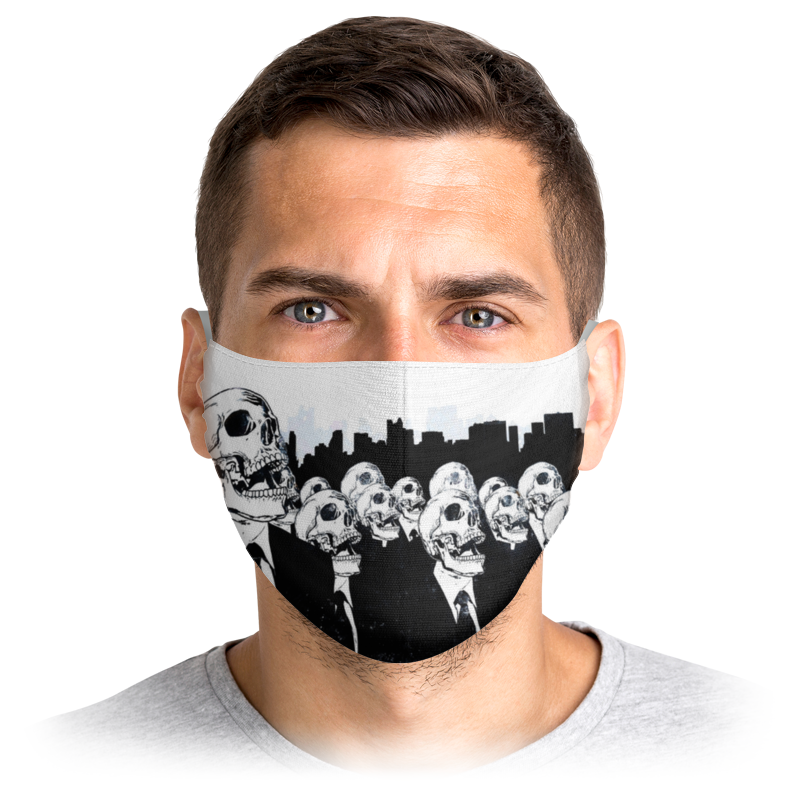 

Многоразовая маска Printio Черепа белая L, Черепа