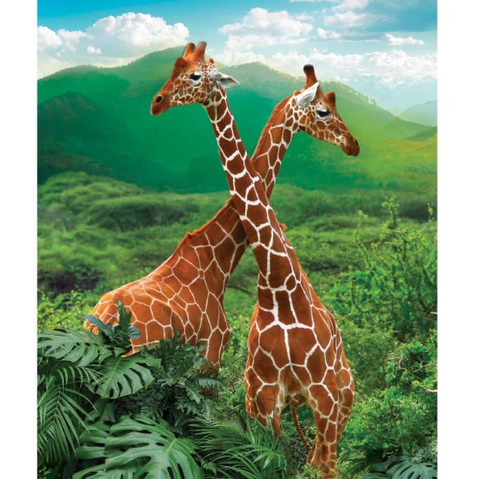 

Алмазная мозаика с частичным заполнением «Жирафы» 50x60 см, на подрамнике