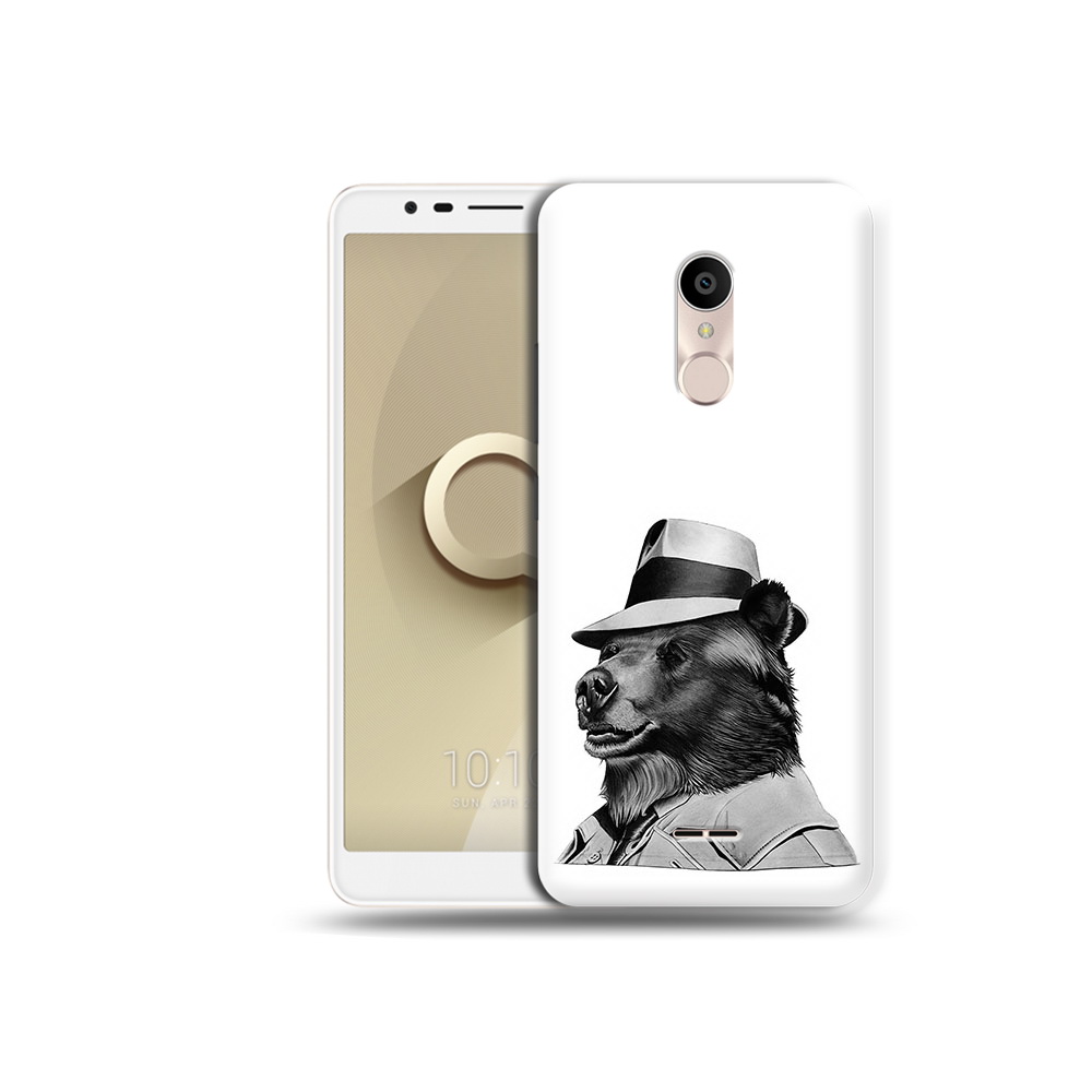 

Чехол MyPads Tocco для Alcatel 3C 5026D медведь в шляпе, Прозрачный, Tocco