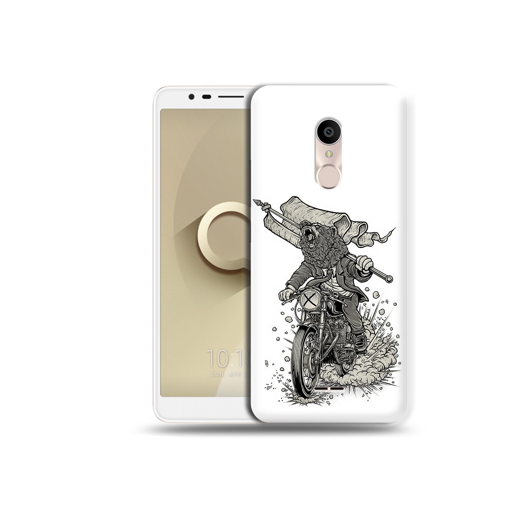 

Чехол MyPads Tocco для Alcatel 3C 5026D медведь на мотоцикле, Прозрачный, Tocco