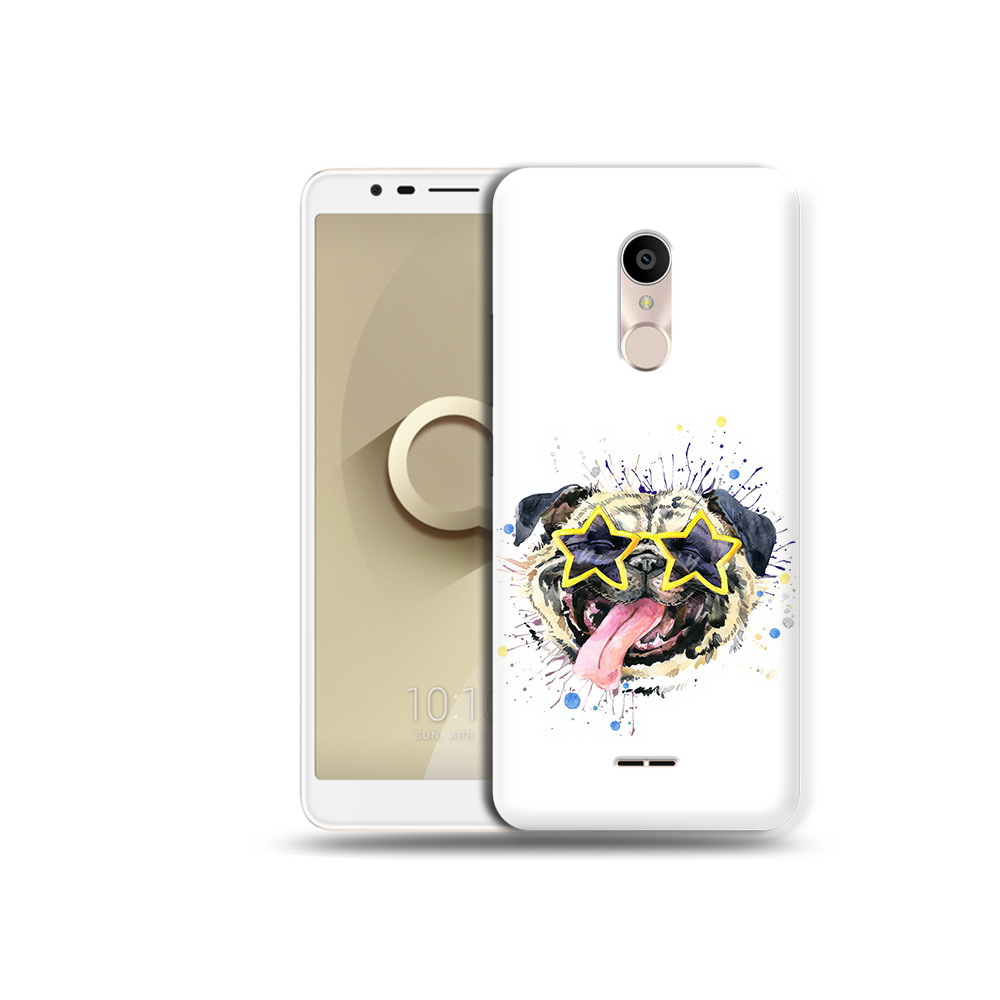 

Чехол MyPads Tocco для Alcatel 3C 5026D мопс боксер, Прозрачный, Tocco