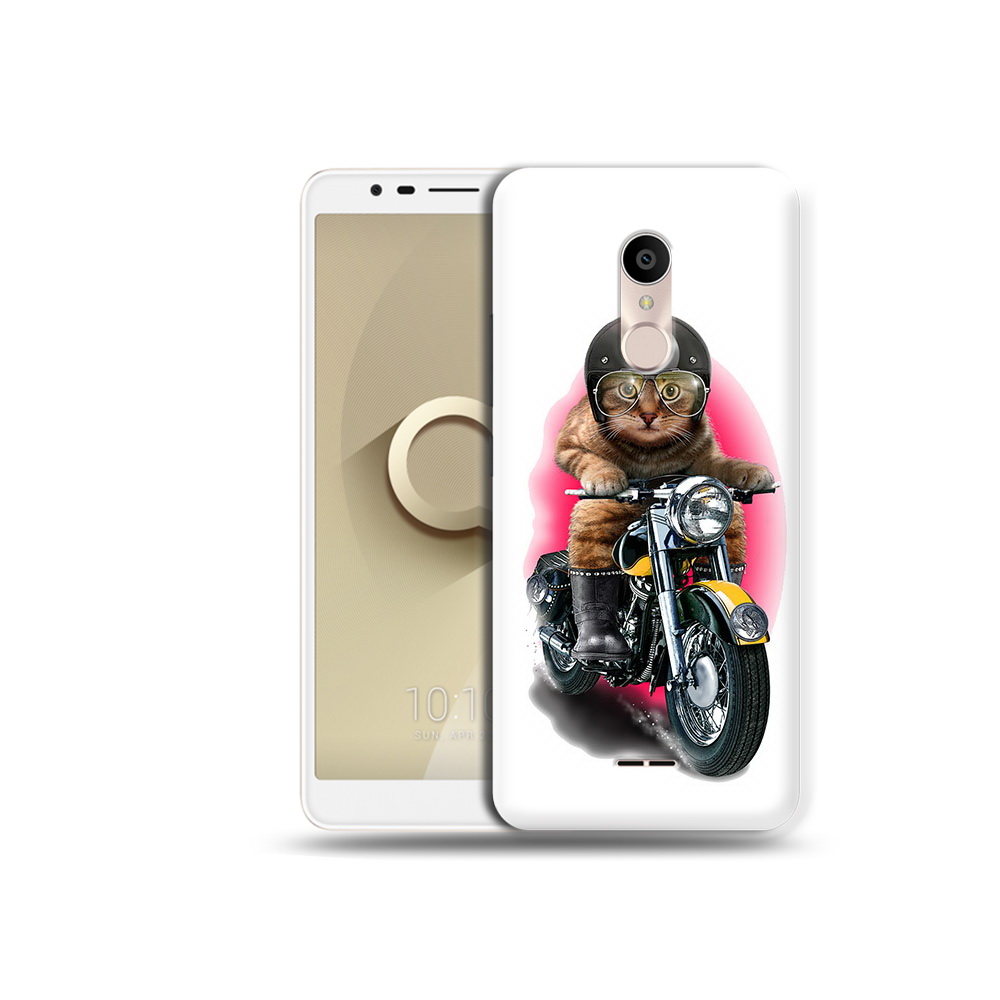 

Чехол MyPads Tocco для Alcatel 3C 5026D мото-кот, Прозрачный, Tocco