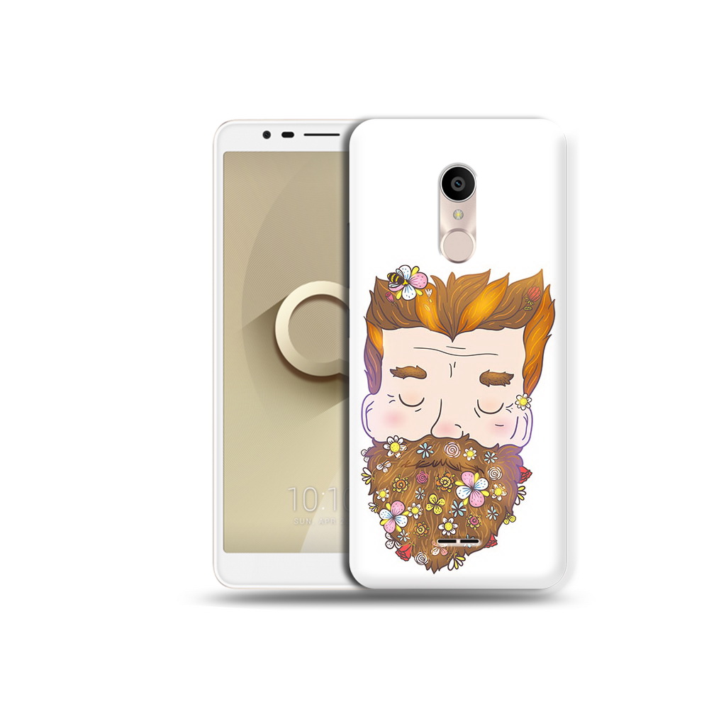 

Чехол MyPads Tocco для Alcatel 3C 5026D мужчина с цветами в бороде, Прозрачный, Tocco