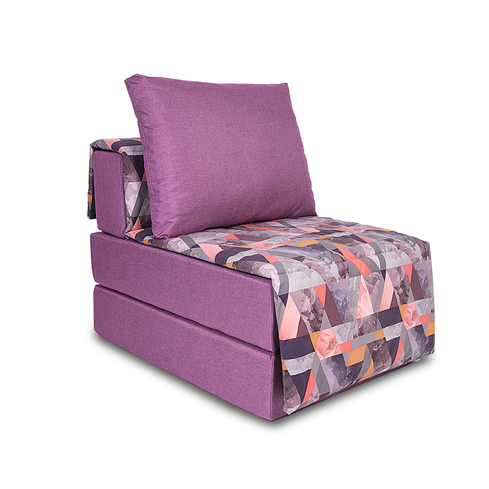 фото Кресло диван кровать freeform харви с накидкой рогожка фукси. сиреневый сноу манго