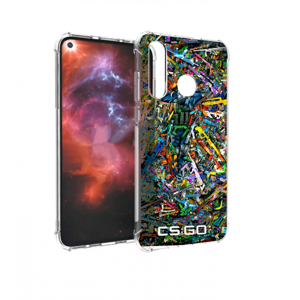 

Чехол бампер MyPads CS GO guns skins мужской для Huawei Nova 4 п, Прозрачный, Tocco