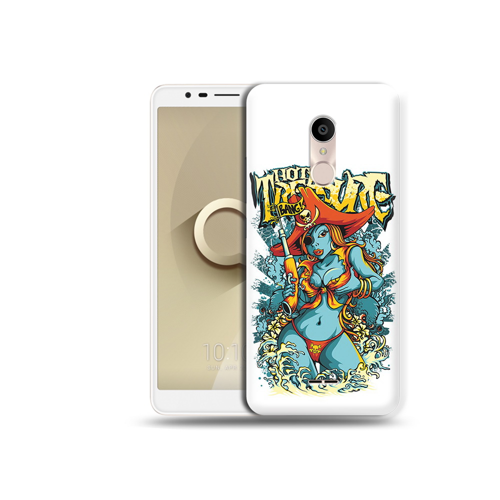 

Чехол MyPads Tocco для Alcatel 3C 5026D нарисованная синяя девушка комикс, Прозрачный, Tocco