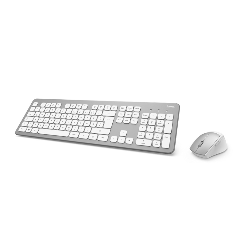 фото Комплект клавиатура и мышь hama kmw-700 silver\white (r1182676)