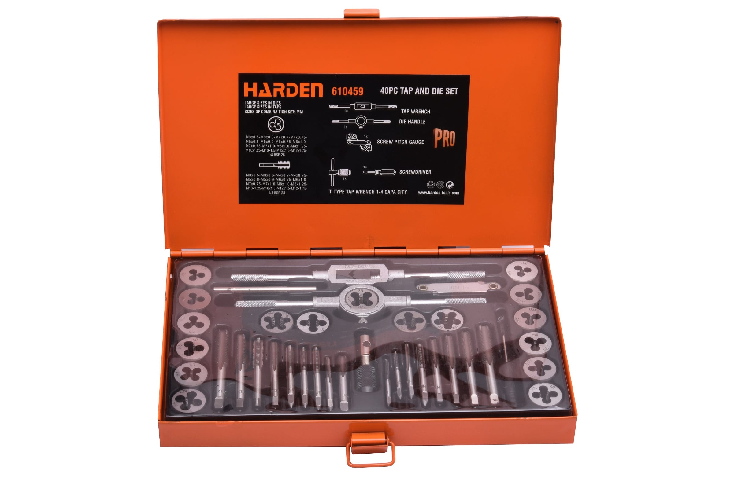 Набор метчиков и плашек Harden Professional 40 предметов 610459