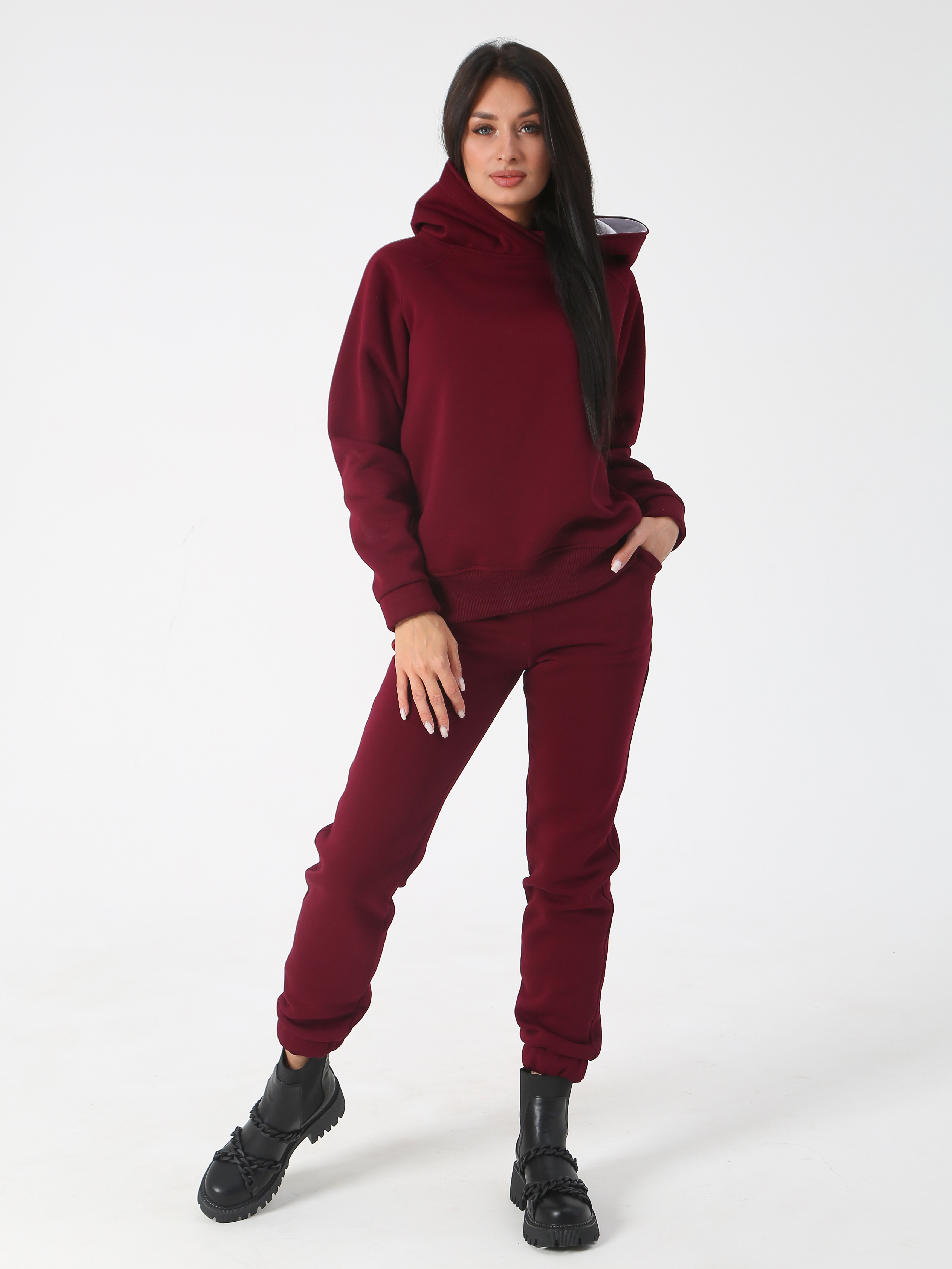 Костюм женский Хороший трикотаж ДО-56 бордовый 48 RU