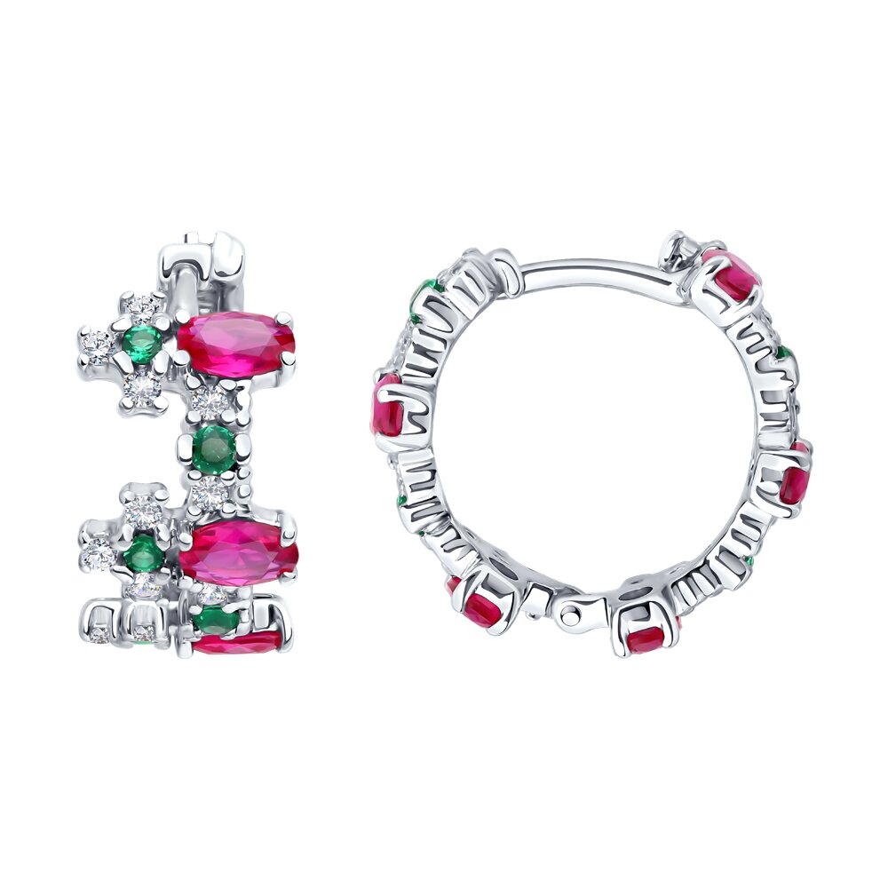

Серьги из серебра SOKOLOV 84020041, корунд искусственный/фианит, 84020041