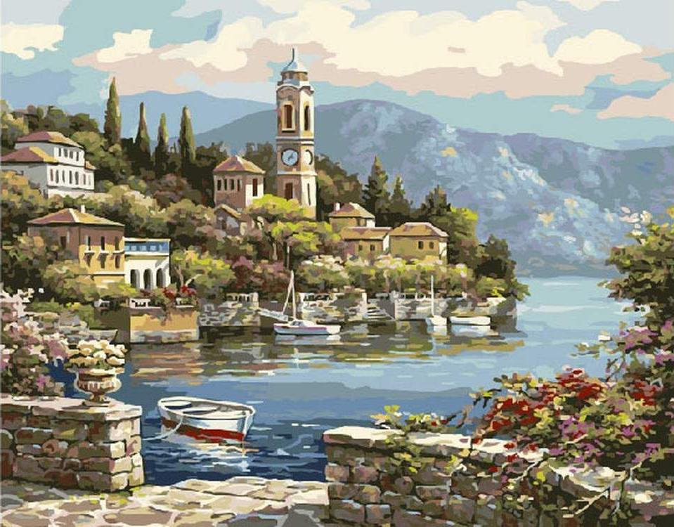 

Картина по номерам ВанГогВоМне Часовня у моря, 40x50, Часовня у моря