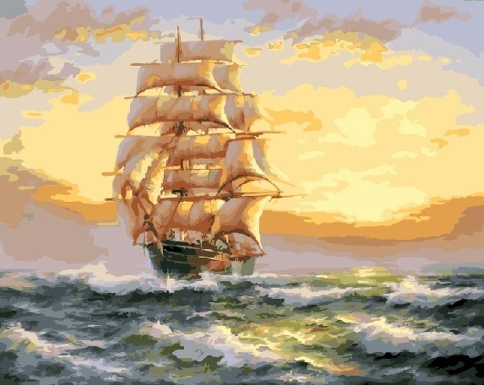

Картина по номерам ВанГогВоМне Парусник, 40x50, Парусник
