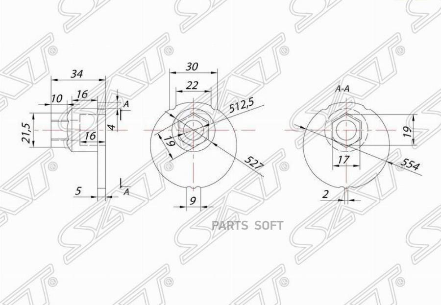 SAT ST-48452-35020 Гайка эксцентрика нижнего рычага TOYOTA FJ CRUISER/SURF/LAND CRUISER/LE