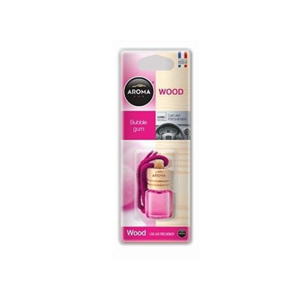 

Ароматизатор подвесной жидкостный (bubble gum) 6мл Wood AROMA CAR