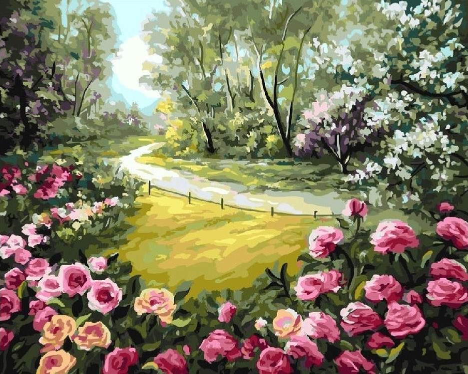 

Картина по номерам ВанГогВоМне Розы у дороги, 40x50, Розы у дороги
