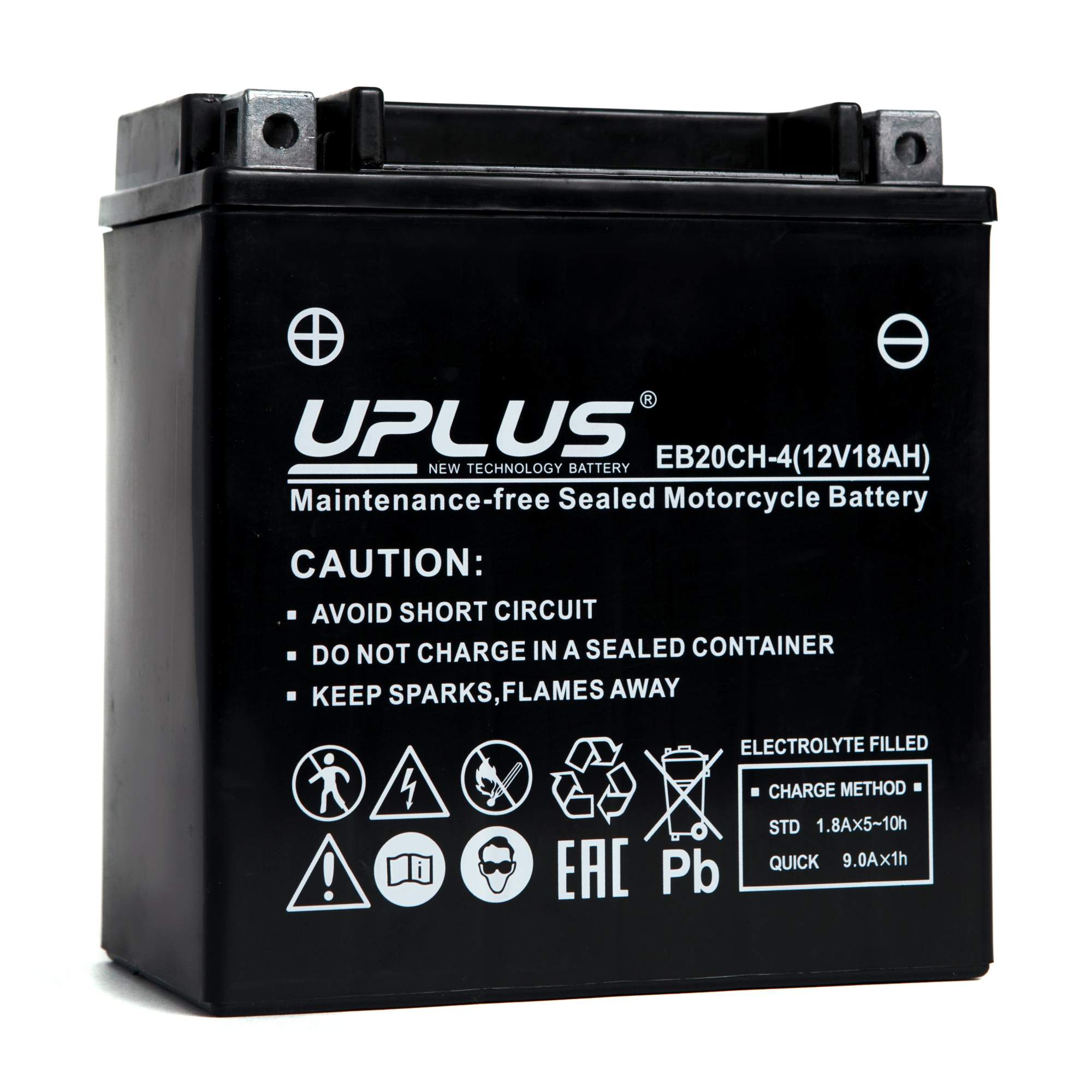 

Аккумулятор автомобильный UPLUS AGM EB14A-4 12Ah ПП 210A (YB14-BS), UPLUS 1