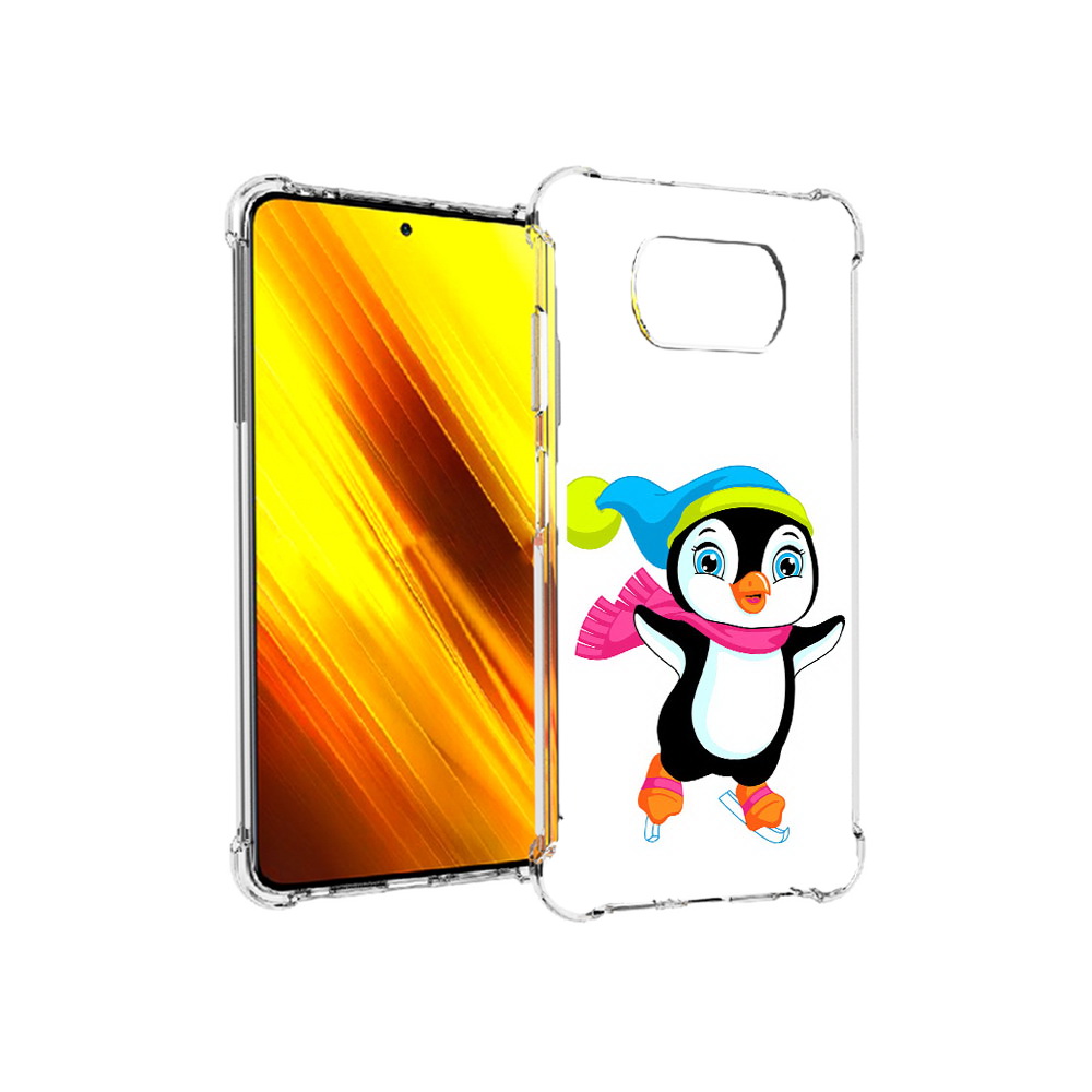 

Чехол MyPads Tocco для Xiaomi Poco X3 пингвин на коньках (PT154881.262.540), Прозрачный, Tocco