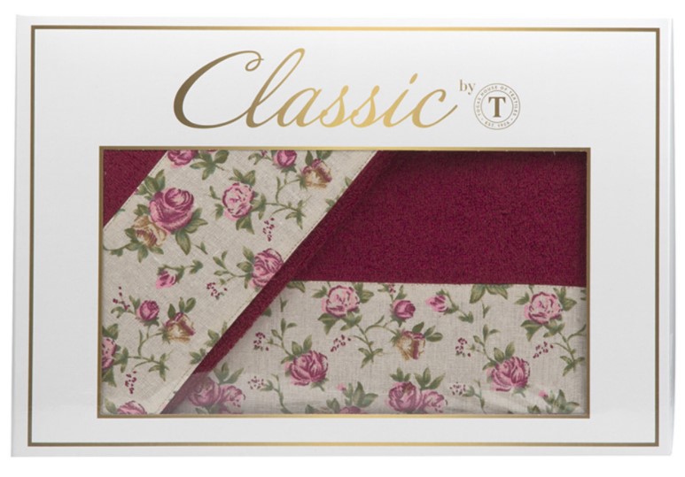 

Подарочный комплект полотенец АДЕЛЬ бордо 50х90/70х130 см 2шт Classic by T, 10.00.00.0924