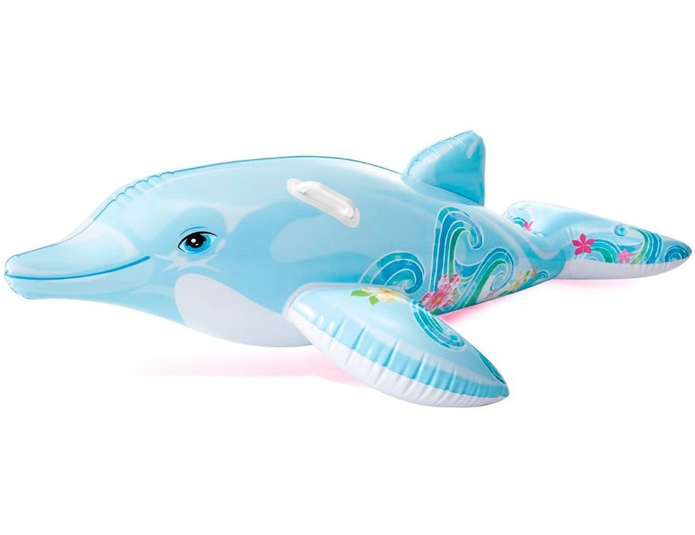 Надувная Игрушка Intex Дельфин Голубой 58535 175х66 См игрушка intex 58535 для катания по воде дельфинчик