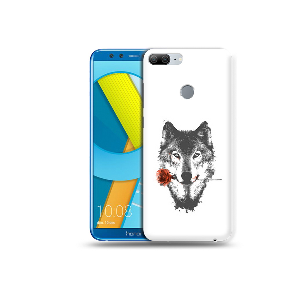 

Чехол MyPads Tocco для Huawei Honor 9 Lite волк с розой (PT117118.56.270), Прозрачный, Tocco