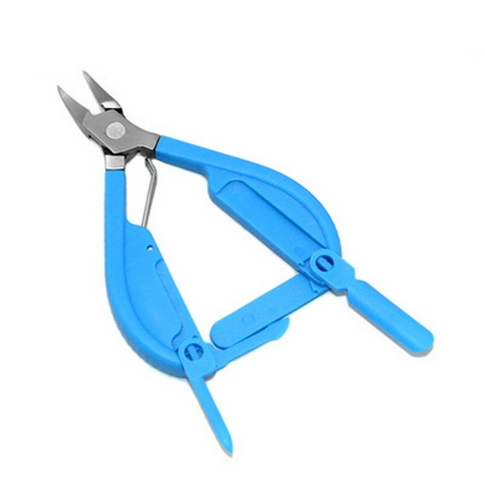 Щипцы-кусачки для ногтей TV-636 крючок для вязания с пластиковой ручкой d 3 мм 14 см голубой