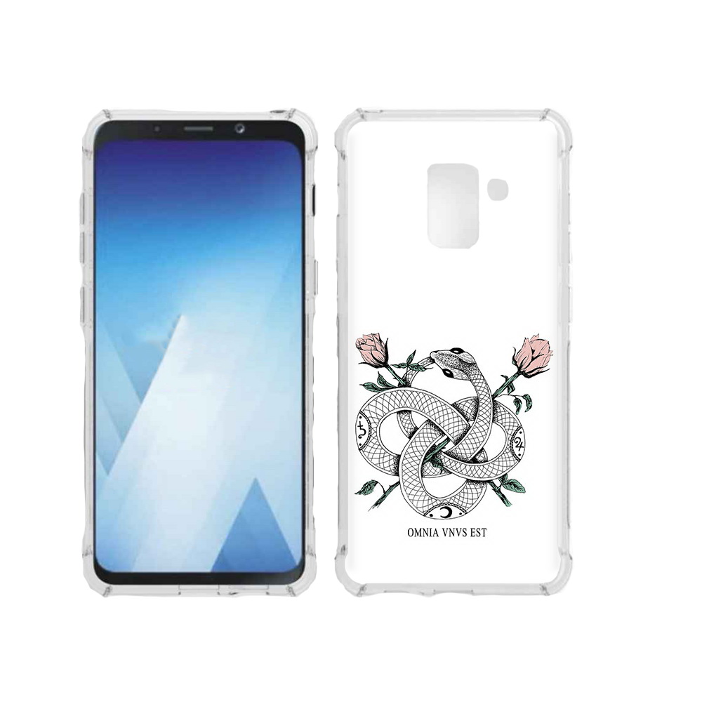 

Чехол MyPads Tocco для Samsung Galaxy A5 (2018) нарисованная змея абстракция, Прозрачный, Tocco