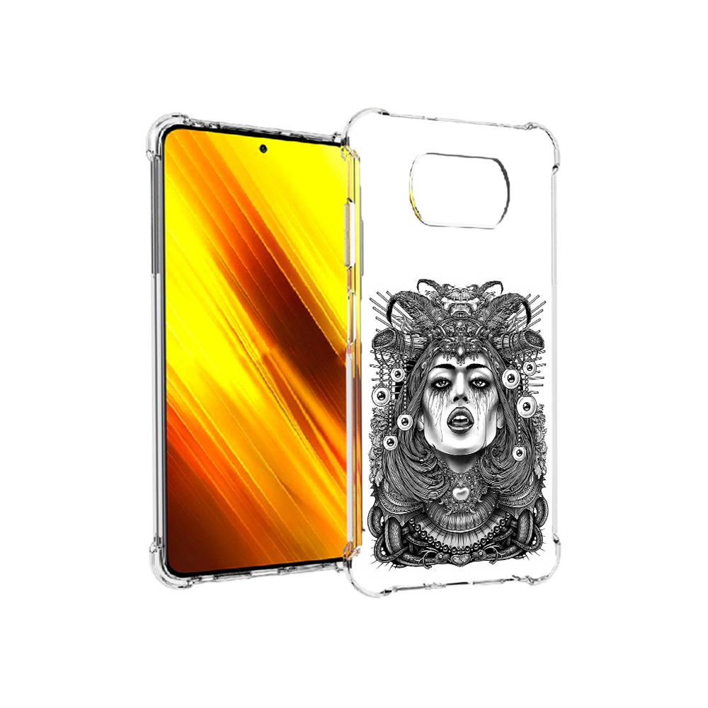 

Чехол MyPads Tocco для Xiaomi Poco X3 портрет девушки черно белый (PT154881.262.551), Прозрачный, Tocco