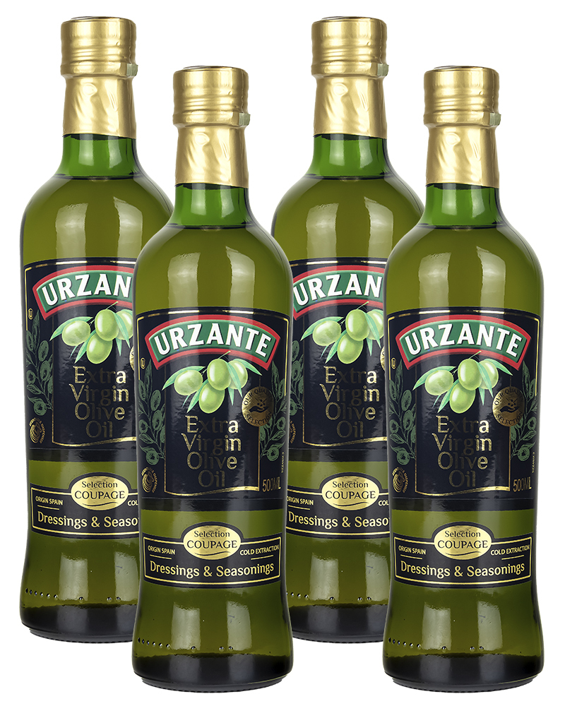 Масло оливковое Urzante Extra Virgin, 0,5л х 4 шт