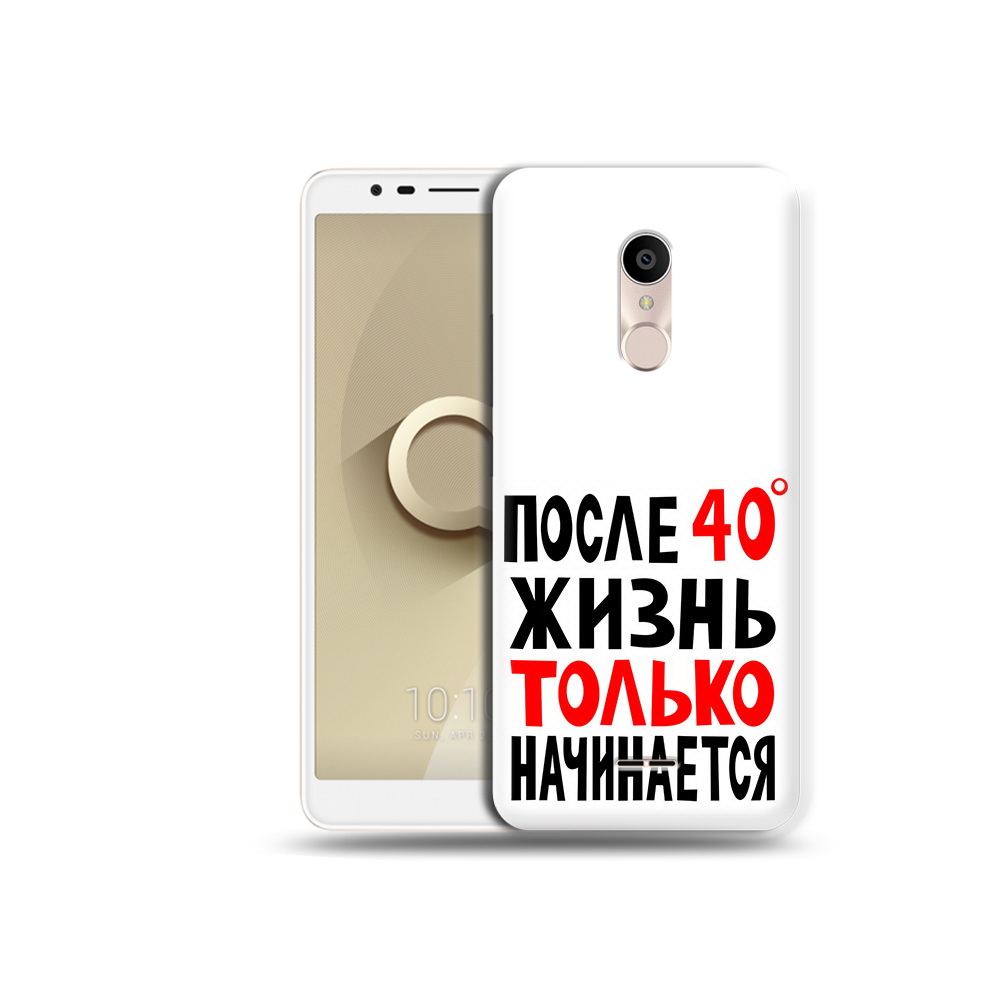 

Чехол MyPads Tocco для Alcatel 3C 5026D после 40 жизнь начинается, Прозрачный, Tocco