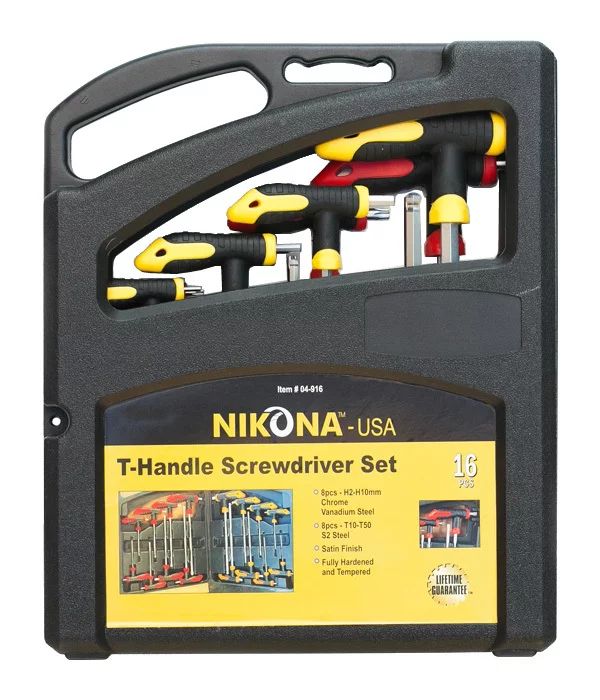 Набор ключей NIKONA 04-916 набор бит и торцевых головок с т образной реверсивной отверткой nikona 27 641 41пр