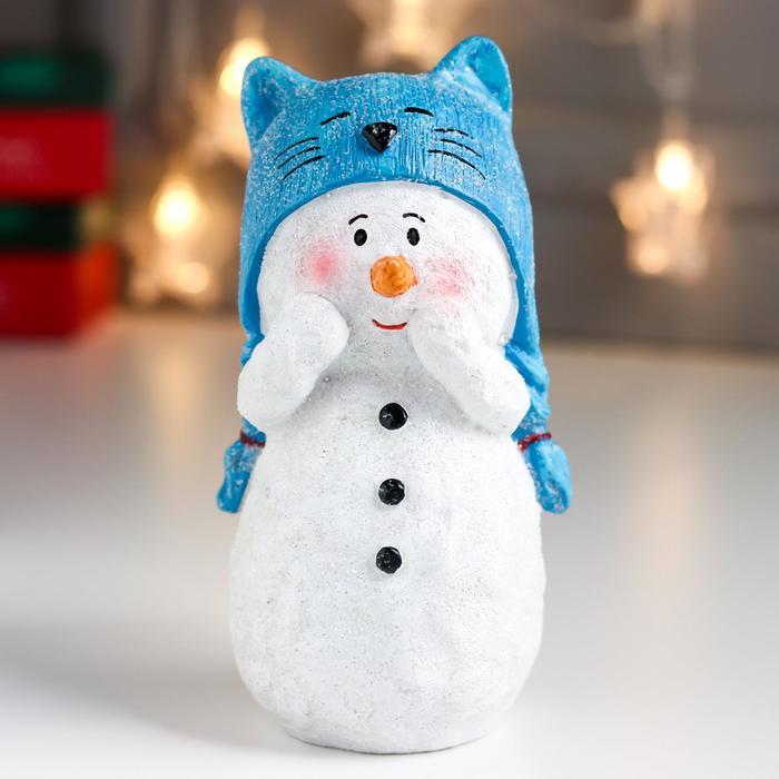 

Новогодняя фигурка Снеговичок в шапке-кота восторженный 6260082 17,5x9x9,5 см, Разноцветный, Снеговичок в шапке-кота восторженный