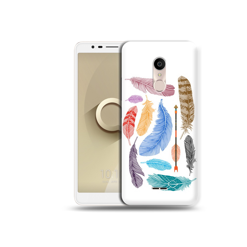

Чехол MyPads Tocco для Alcatel 3C 5026D разноцветные перья, Прозрачный, Tocco
