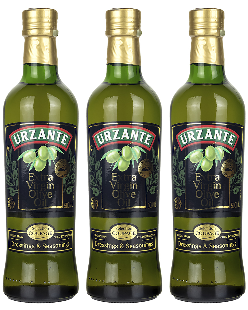 Масло оливковое Urzante Extra Virgin, 3 шт по 0,5 л