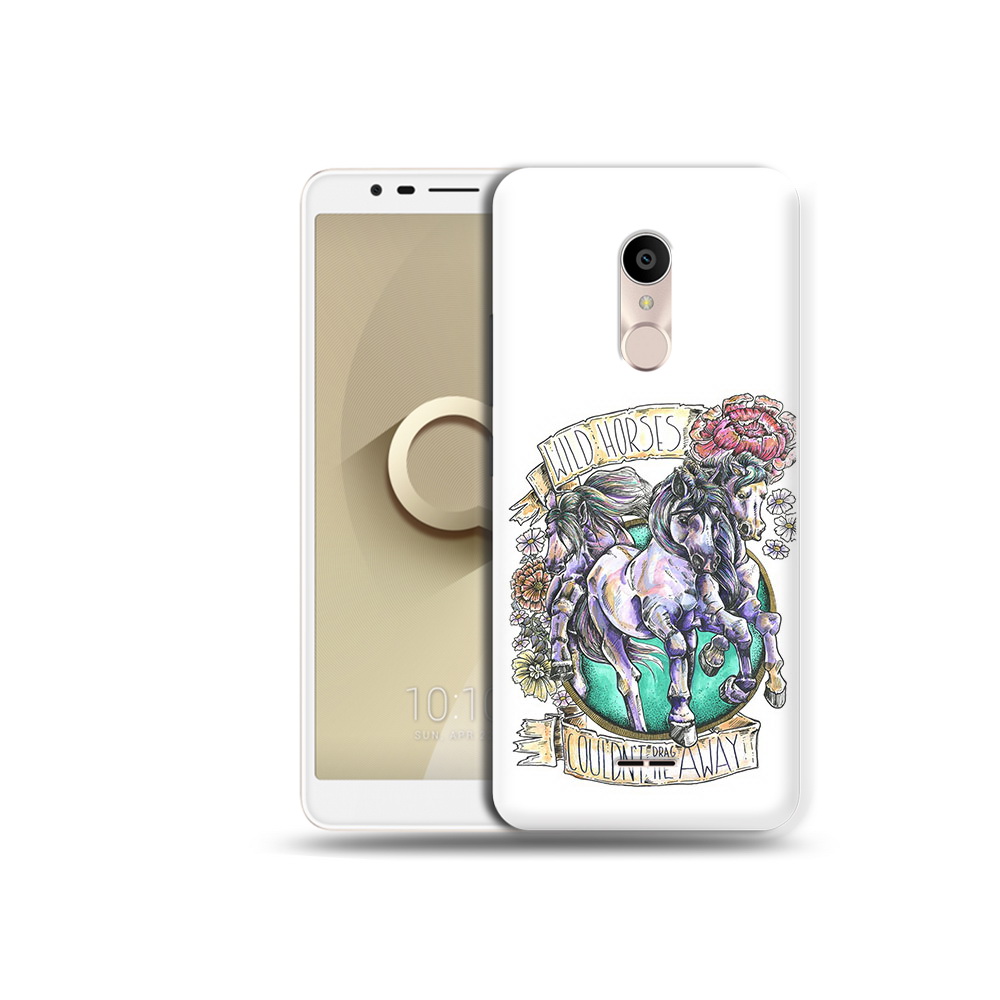 

Чехол MyPads Tocco для Alcatel 3C 5026D рисунок коней в цветах, Прозрачный, Tocco