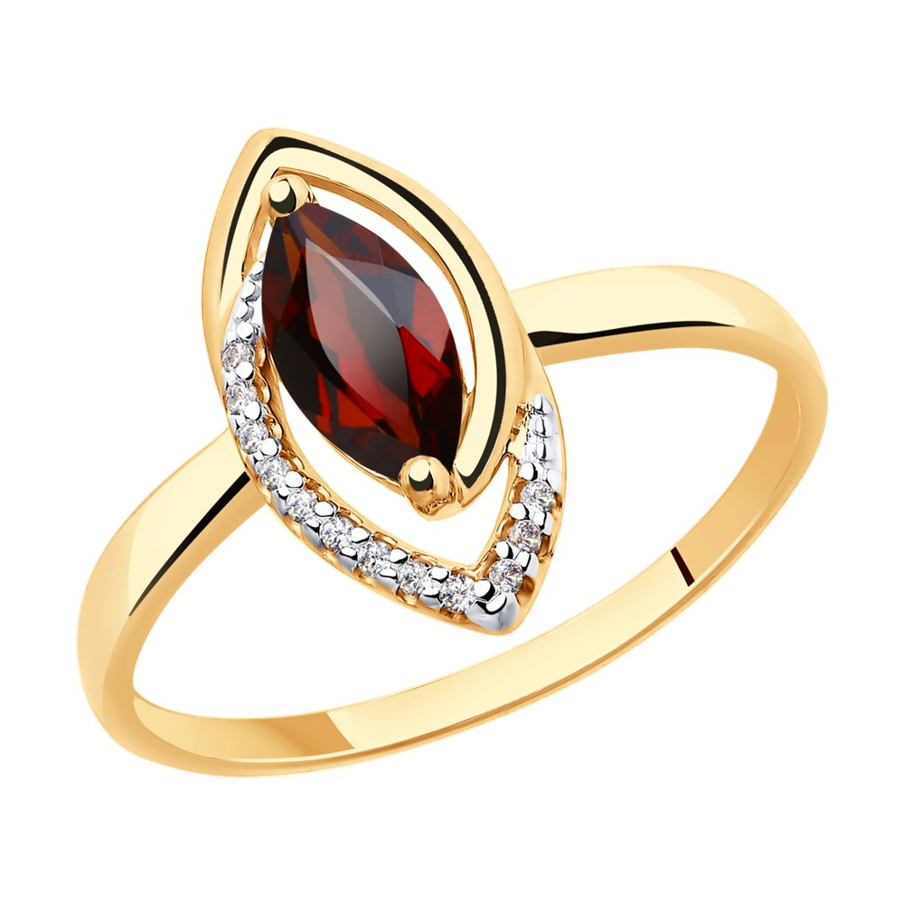 

Кольцо из золота р. , Diamant 51-310-00241-2, фианит/гранат, 51-310-00241-2