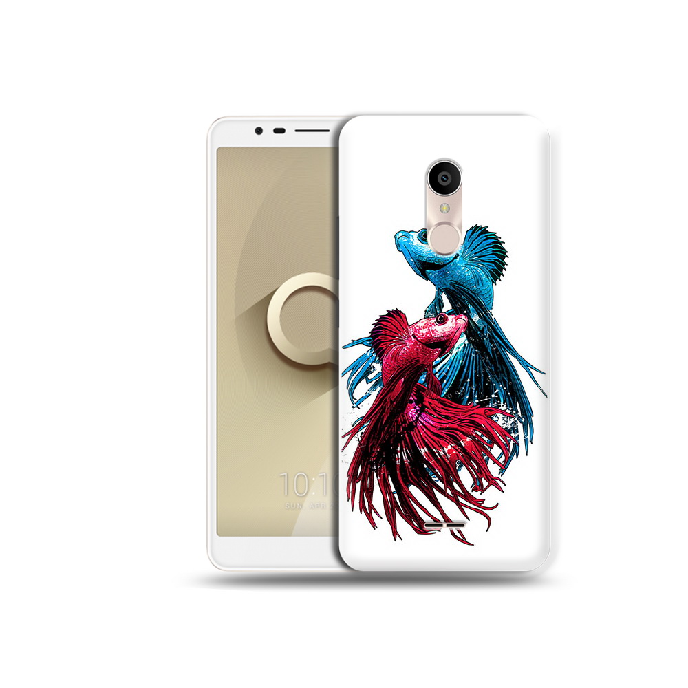 

Чехол MyPads Tocco для Alcatel 3C 5026D рыбы петушки, Прозрачный, Tocco