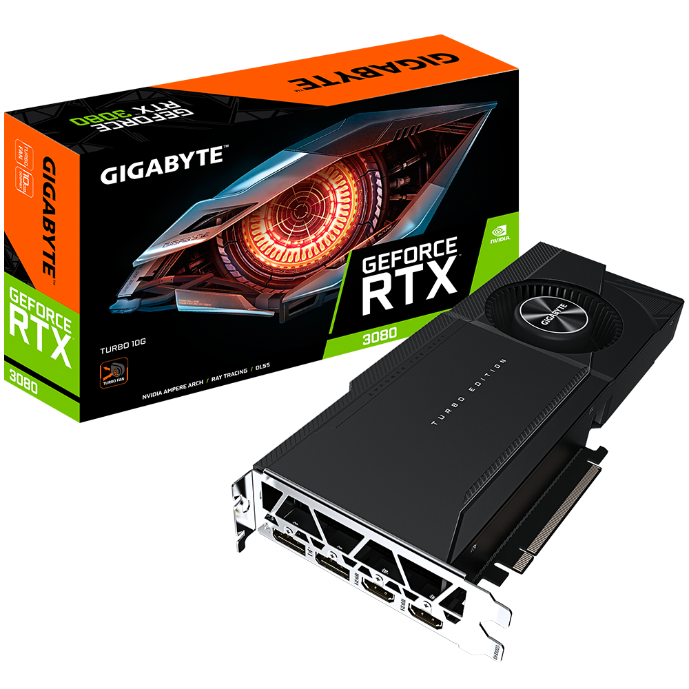 

Видеокарта GIGABYTE NVIDIA GeForce RTX 3080 TURBO (LHR) (GV-N3080TURBO-10GD), GeForce RTX 3080 TURBO (LHR)