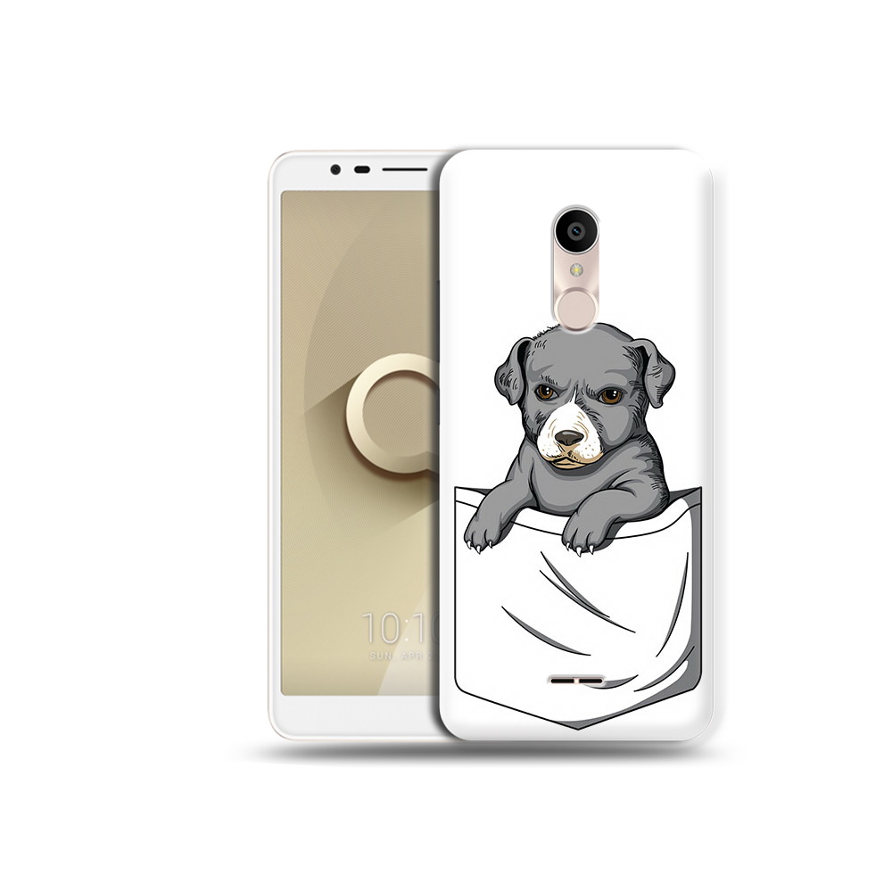

Чехол MyPads Tocco для Alcatel 3C 5026D собачка в кармане, Прозрачный, Tocco