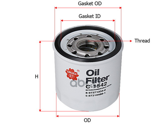 

Масляный фильтр SAKURAAUTOMOTIVE C-1542