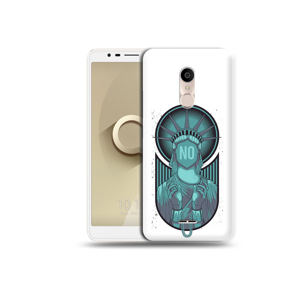

Чехол MyPads Tocco для Alcatel 3C 5026D статуя свободы зеленый, Прозрачный, Tocco