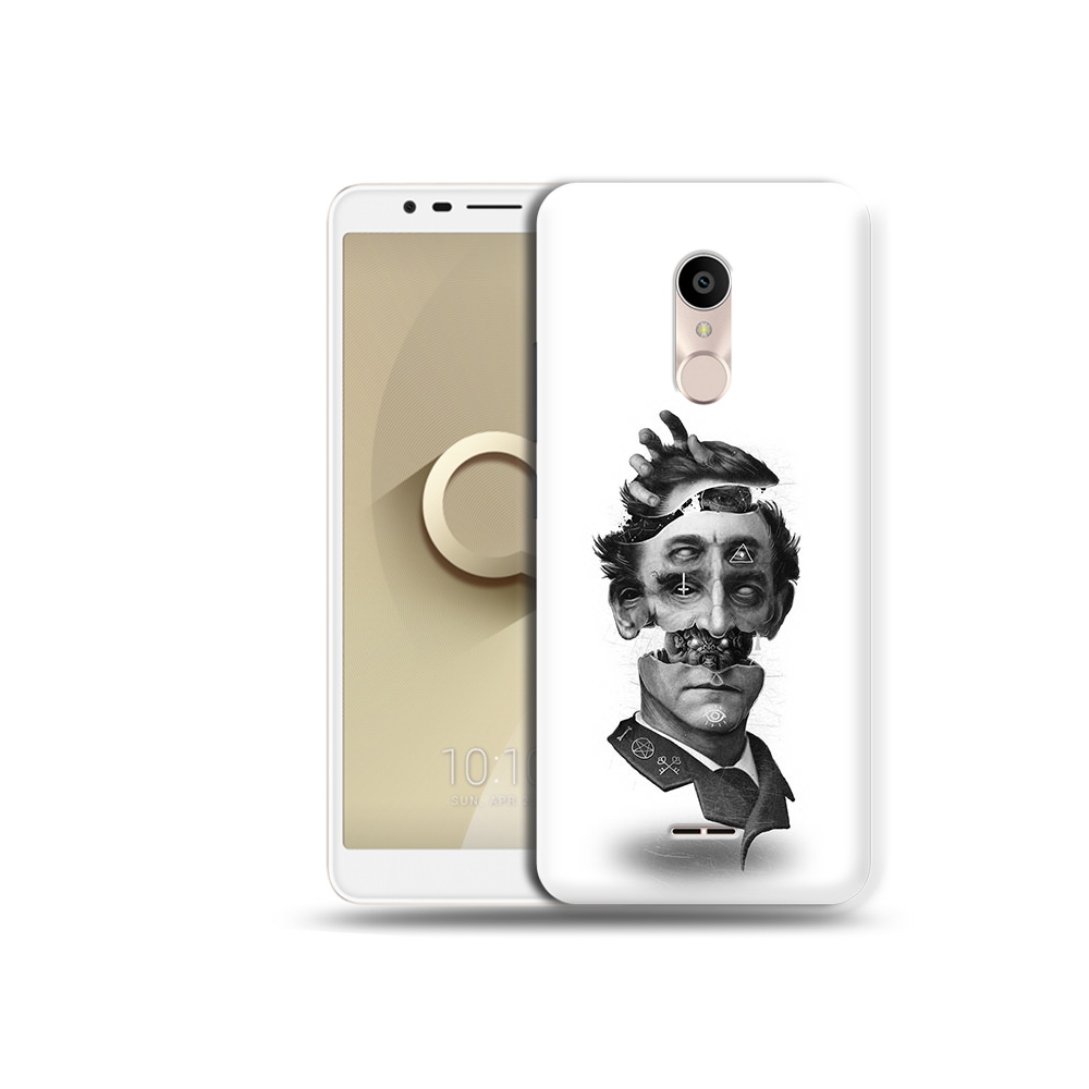 

Чехол MyPads Tocco для Alcatel 3C 5026D страшное лицо абстракция, Прозрачный, Tocco
