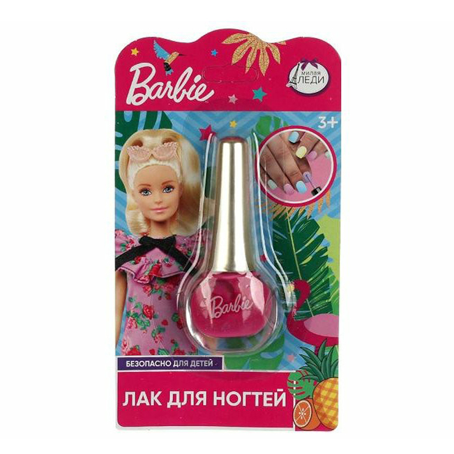 

Лак для ногтей Милая леди Barbie малиновый 5 мл, Розовый