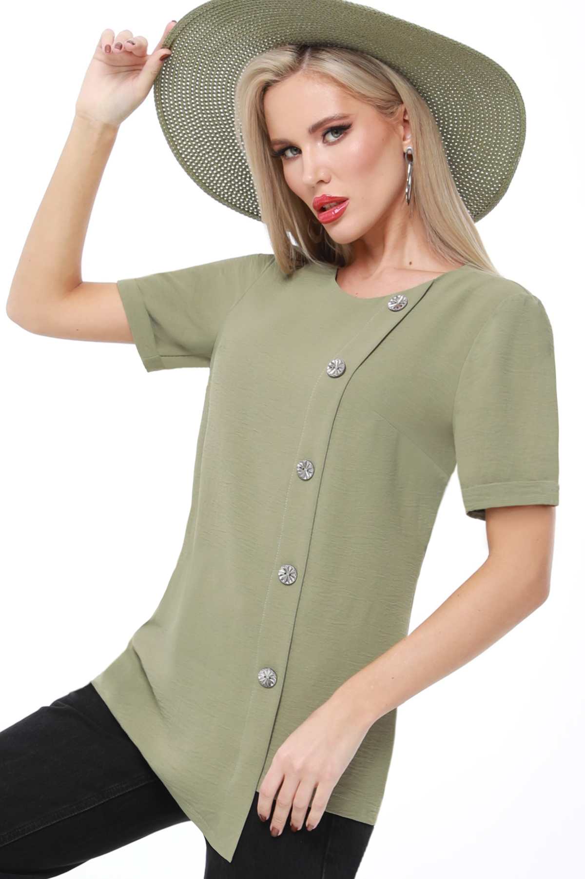 

Блуза женская DSTrend 0276 хаки 56 RU, 0276