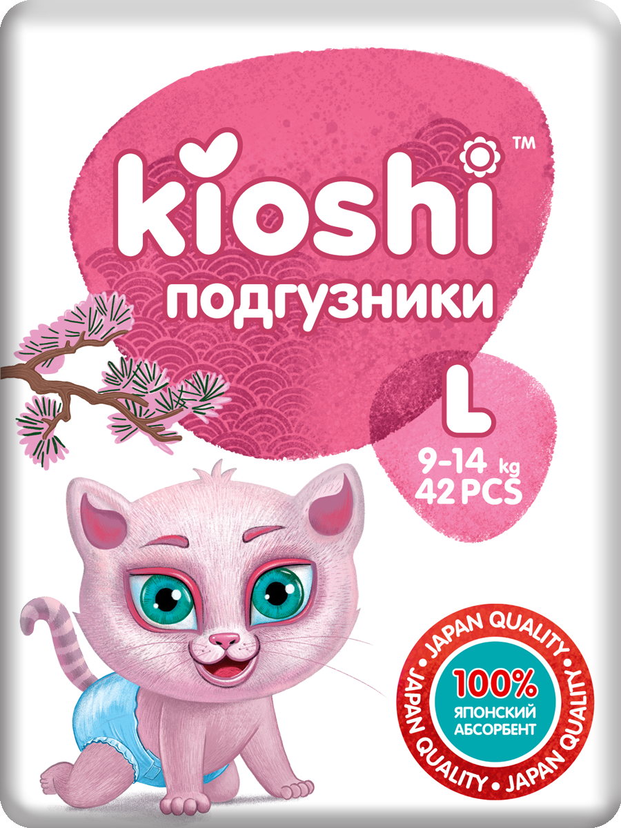 фото Подгузники детские кioshi l (9-14 кг) 42 шт kioshi