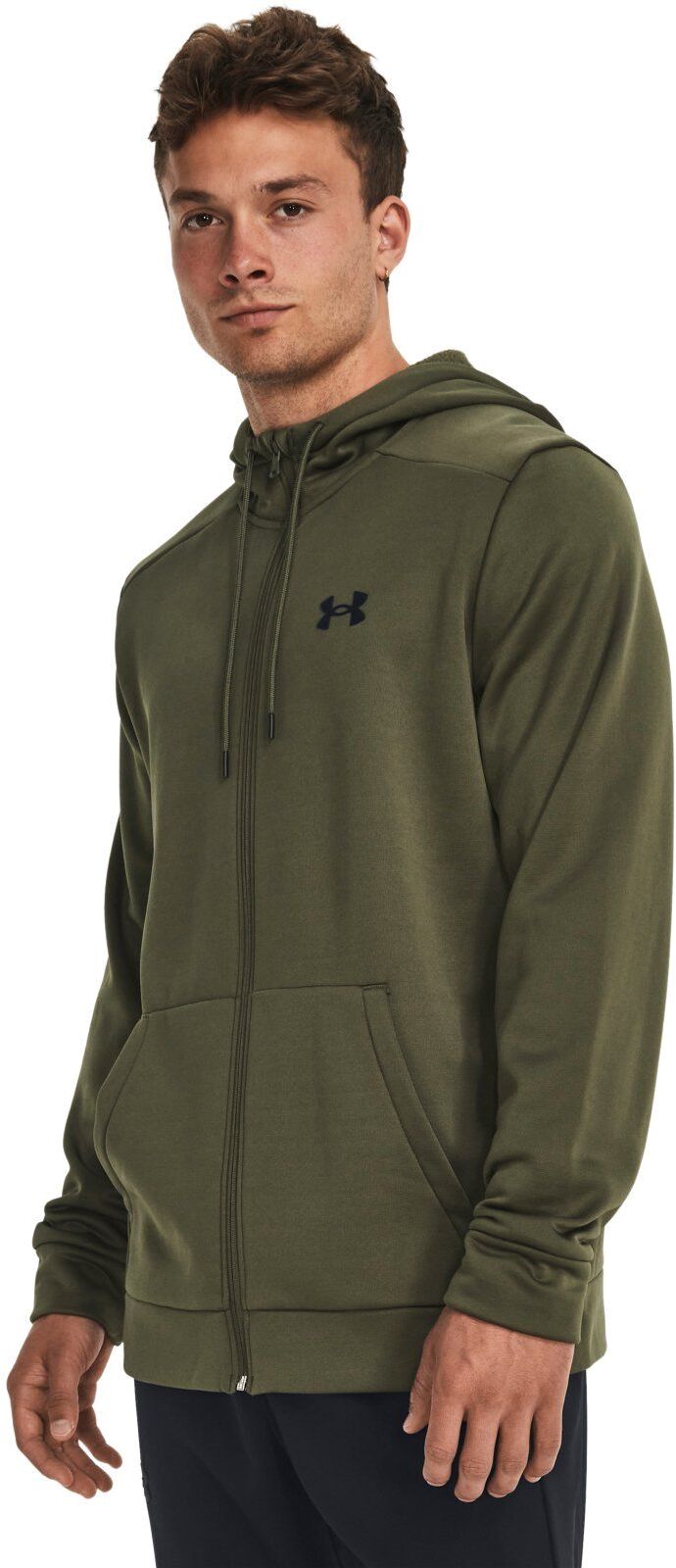 Толстовка мужская Under Armour Ua Fleece Fz Hoodie зеленая XL