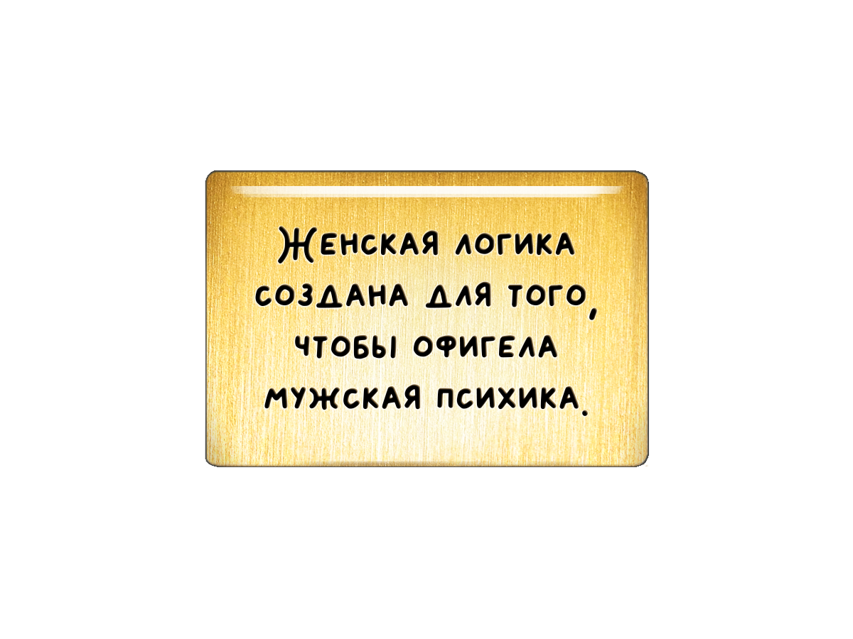 

Магнит Женская логика создана для того, чтобы офигела мужская психика, Т18.364.02.00Л