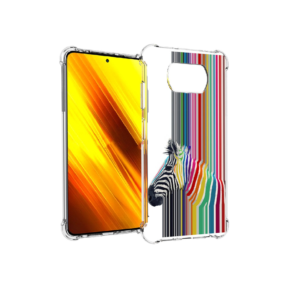 

Чехол MyPads Tocco для Xiaomi Poco X3 радужная зебра (PT154881.262.565), Прозрачный, Tocco