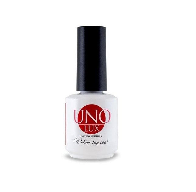 Топ для гель-лака Uno Lux Velvet Top Coat с бархатным эффектом, 15 мл