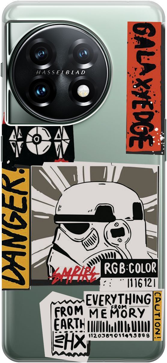 

Чехол на OnePlus 11 "Stormtrooper Stickers" прозрачный, Прозрачный;белый, 159477