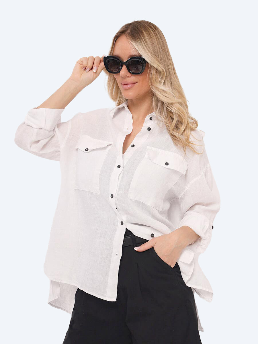 Рубашка женская Vitacci EF24016-02 белая XL